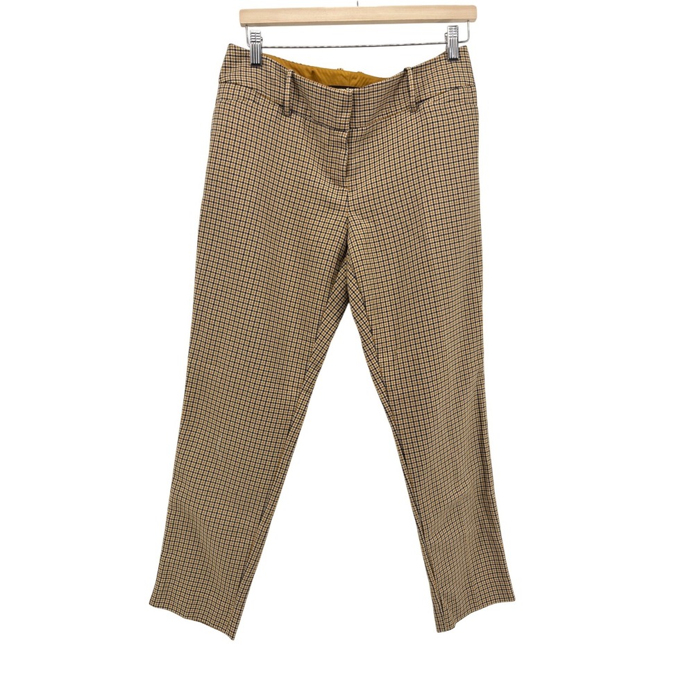 The Limited Womens Drew Fit Pants Size‎ 8 Mustard Houndstooth Office Workwear